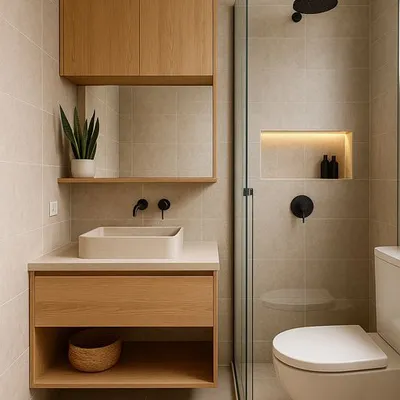 Banheiro pequeno sem obra pesada: layout, revestimentos e marcenaria inteligente que ampliam seu espaço