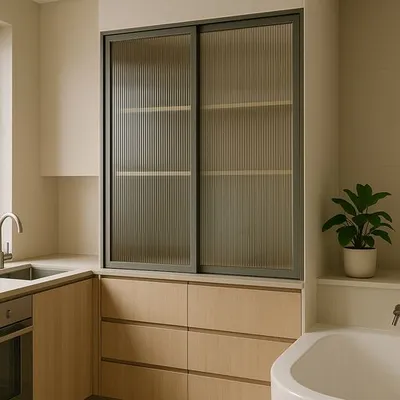 Vidro canelado 2025: ideias para cozinhas e banheiros que unem privacidade, luz e estilo