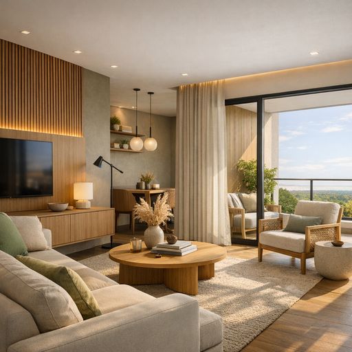 Cores e iluminação por orientação solar: acerte na sala brasileira