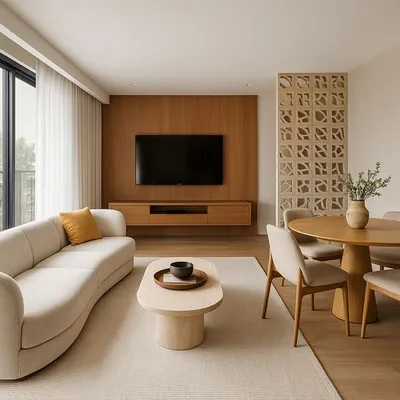 Sala integrada 2025: 9 soluções de layout, móveis e materiais que ampliam seu espaço